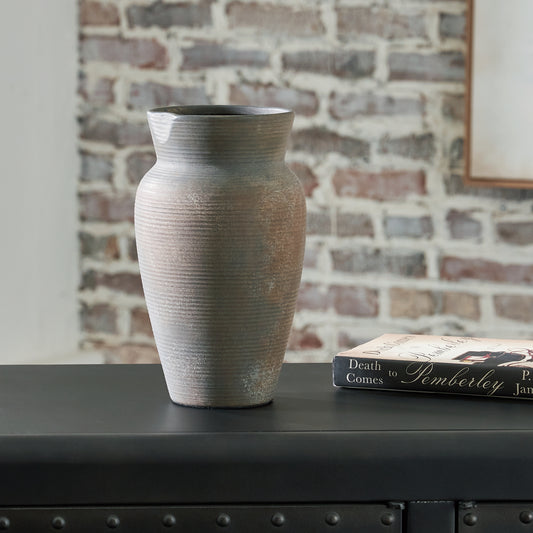 The Furniture Outlets - Ashley Furniture - Brickmen Vase - Vase / Antique Gray - A2000657