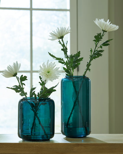 The Furniture Outlets - Ashley Furniture - Inisland Vase - Vase Set (Set of 2) / Teal - A2000797A1