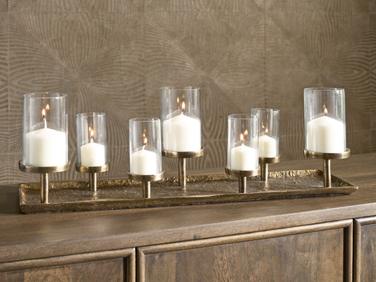 The Furniture Outlets - Ashley Furniture - Wallmond Candle Holder - Candle Holder / Antique Brass Finish - A2000820