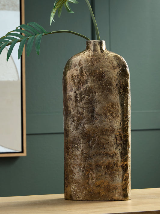 The Furniture Outlets - Ashley Furniture - Wallmond Vase - Vase / Antique Brass Finish - A2000821
