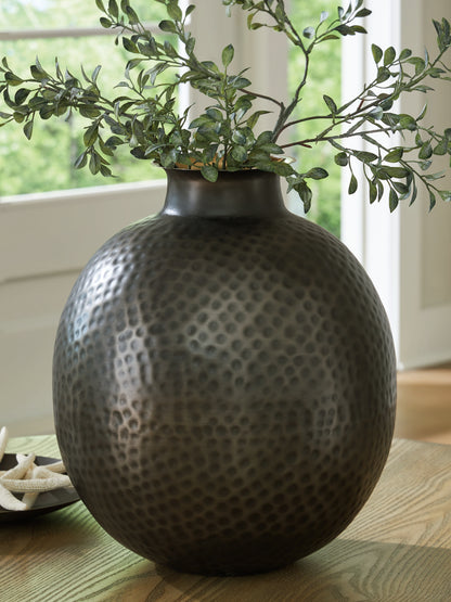 The Furniture Outlets - Ashley Furniture - Woody Vase - Vase / Pewter/Gold Finish - A2000845