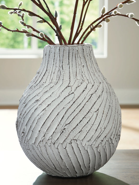 The Furniture Outlets - Ashley Furniture - Shelvie Vase - Vase / Distressed White - A2000849