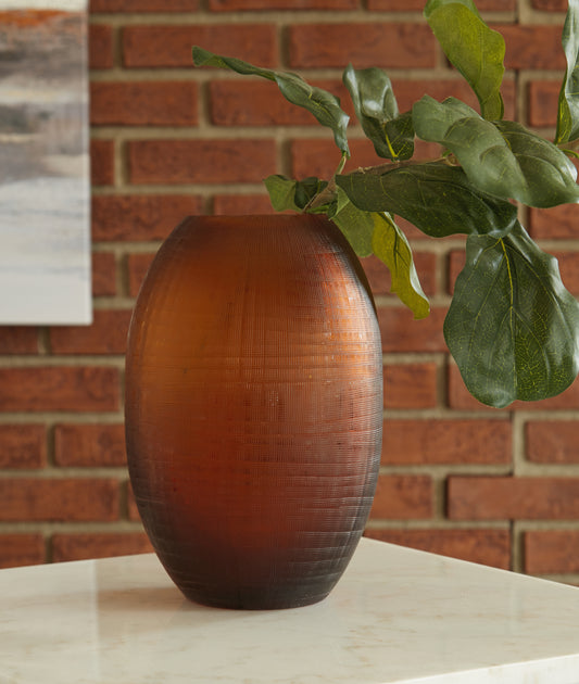 The Furniture Outlets - Ashley Furniture - Embersen Vase - Vase (2/CS) / Amber - A2900002