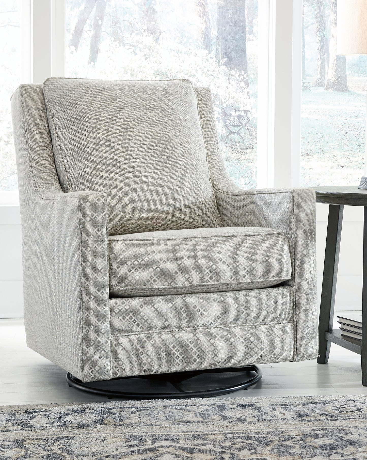 The Furniture Outlets - Ashley Furniture - Kambria Swivel Glider Accent Chair - Swivel Glider Accent Chair / Frost - A3000206