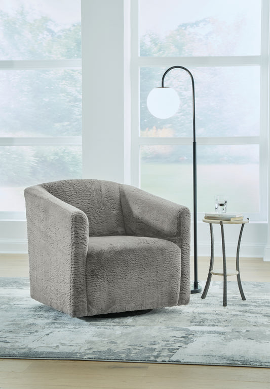 The Furniture Outlets - Ashley Furniture - Bramner Accent Chair - Swivel Accent Chair / Charcoal - A3000330