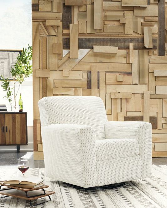 The Furniture Outlets - Ashley Furniture - Herstow Swivel Glider Accent Chair - Swivel Glider Accent Chair / Ivory - A3000365
