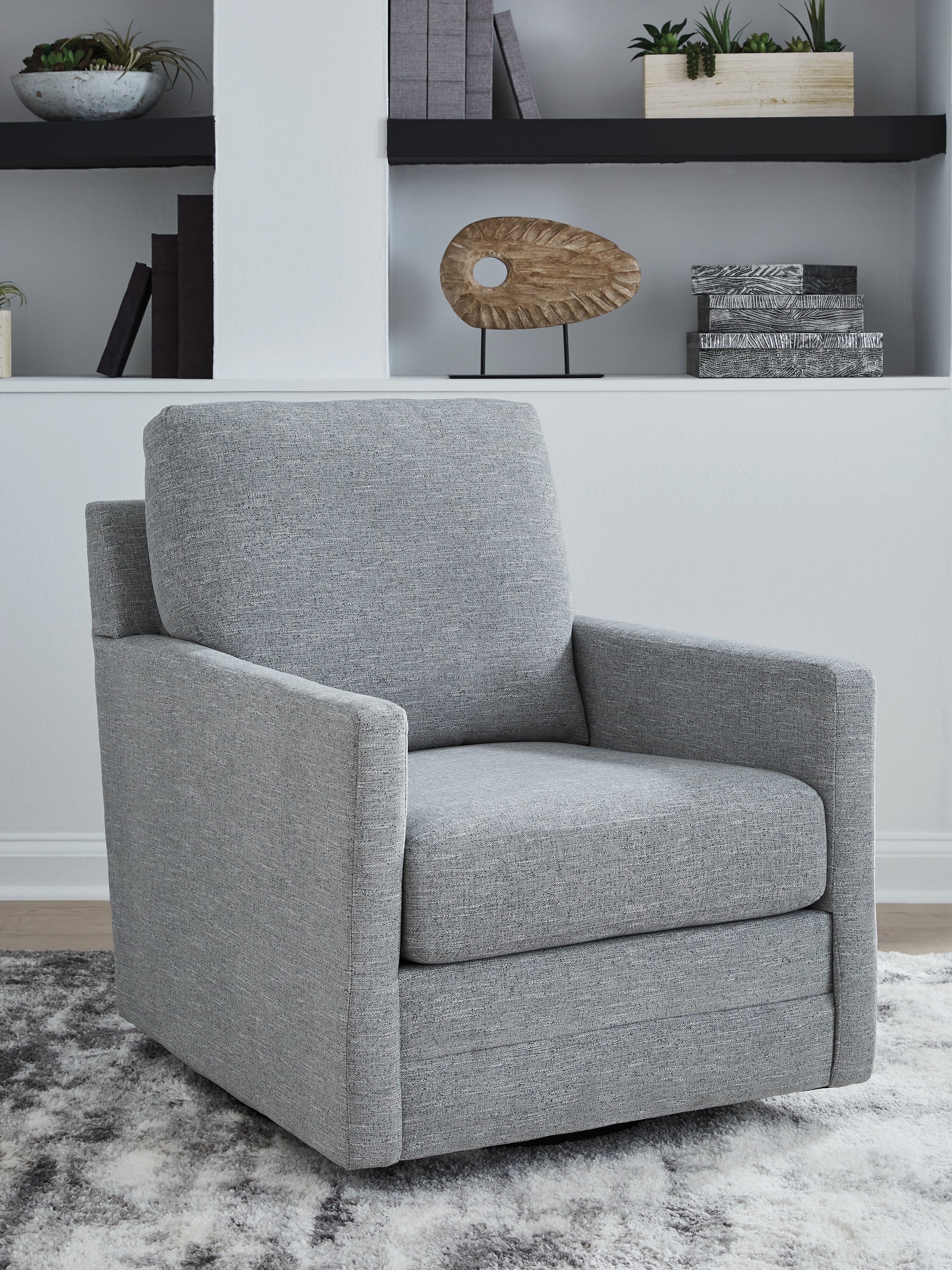 The Furniture Outlets - Ashley Furniture - Freybourne Next-Gen Nuvella Swivel Accent Chair - Swivel Accent Chair / Pewter - A3000737