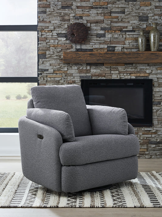 The Furniture Outlets - Ashley Furniture - Alainmont Next-Gen Nuvella Swivel Power Recliner - Swivel Power Recliner / Stone - A3000739