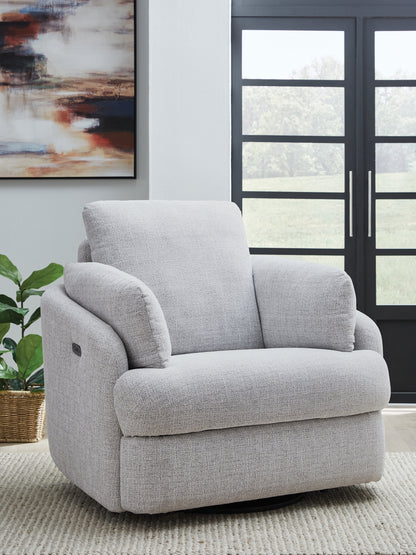 The Furniture Outlets - Ashley Furniture - Alainmont Next-Gen Nuvella Swivel Power Recliner - Swivel Power Recliner / Stone - A3000739