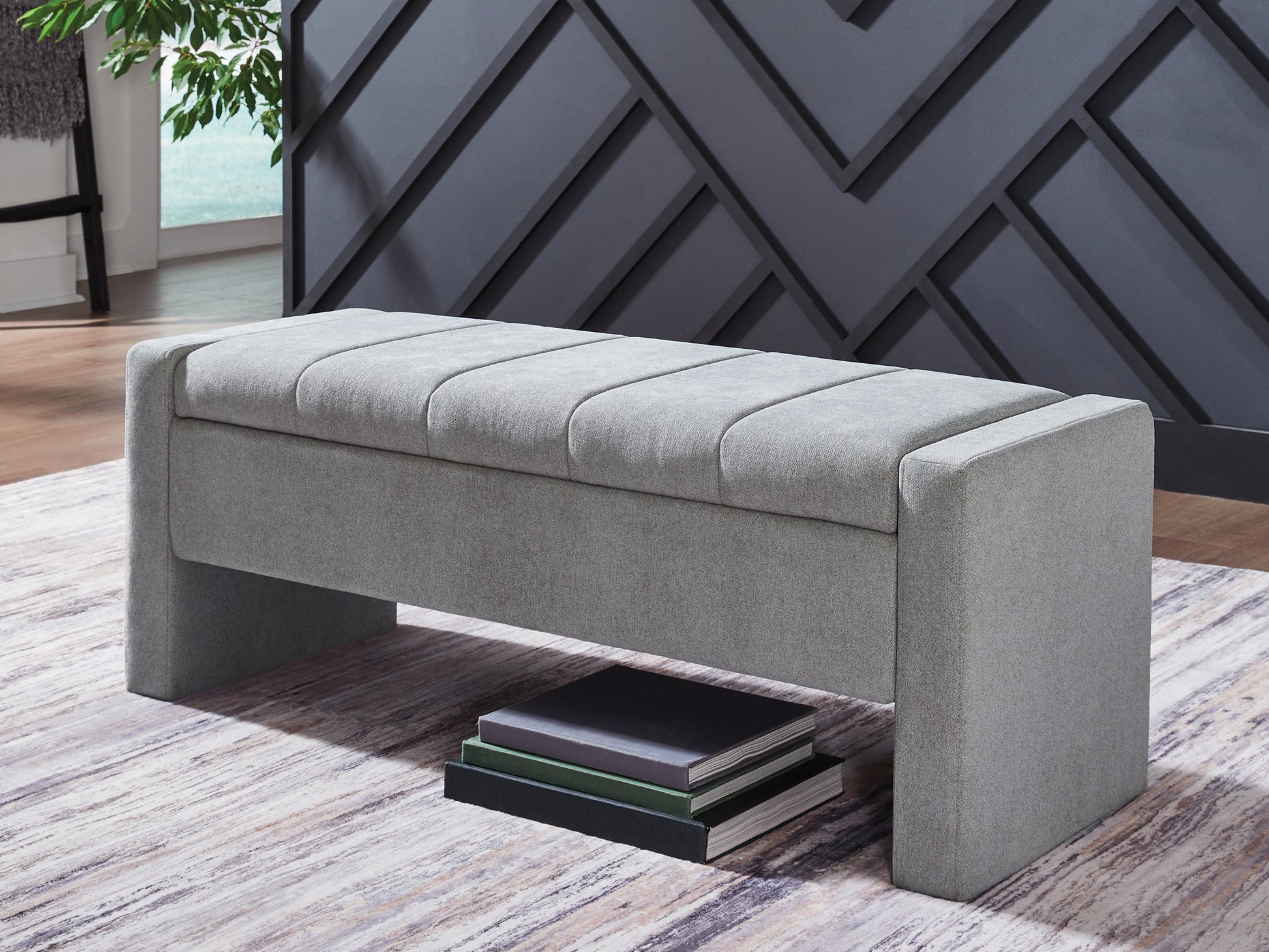 The Furniture Outlets - Ashley Furniture - Akselman Storage Bench - Storage Bench / Gray / 50"W x 19"D x 19"H - A3000744