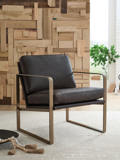 The Furniture Outlets - Ashley Furniture - Bradett Accent Chair - Accent Chair / Dark Brown/Gold Finish - A3000763