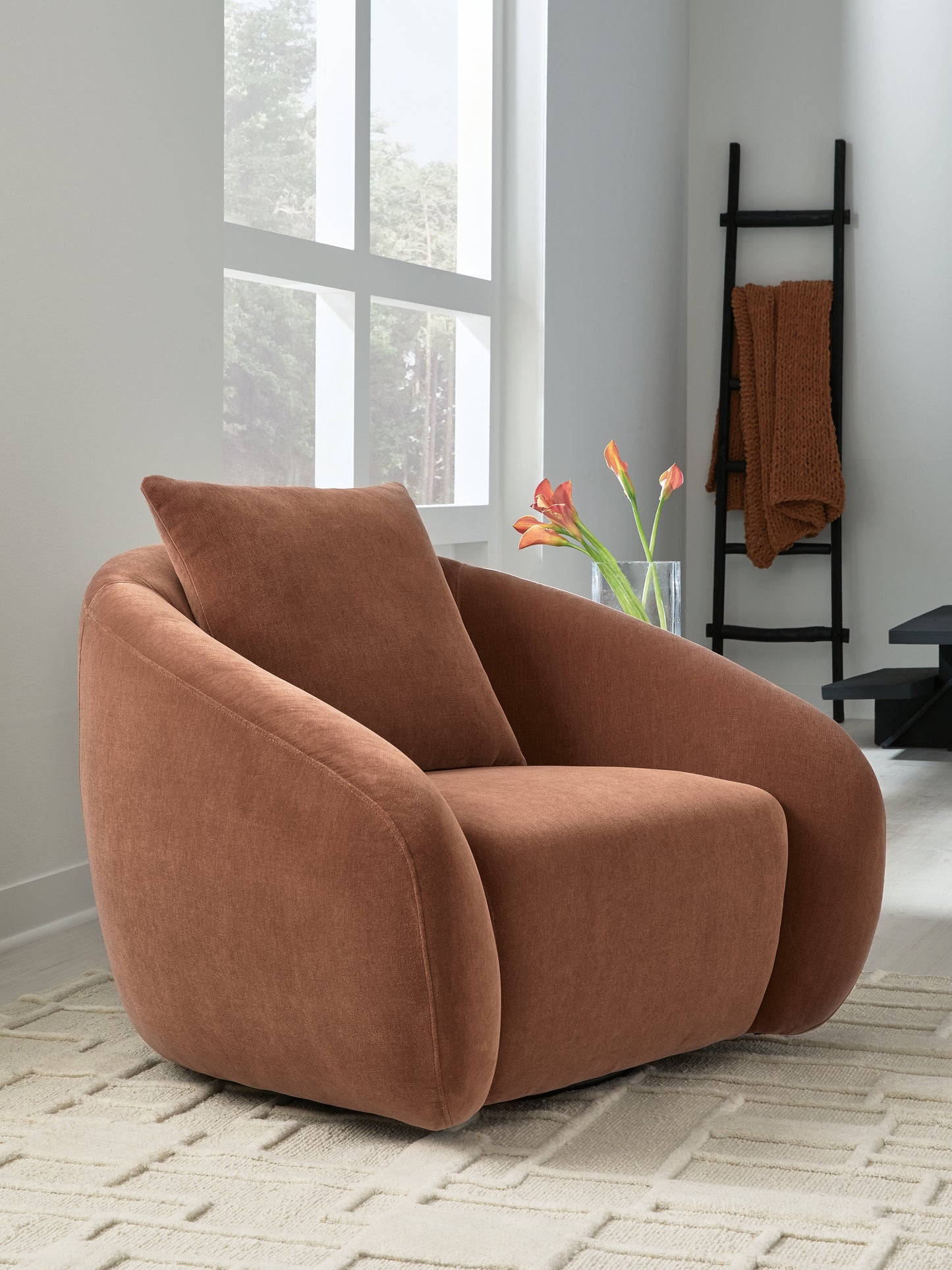 The Furniture Outlets - Ashley Furniture - Yahya Swivel Accent Chair - Swivel Accent Chair / Sienna - A3000780