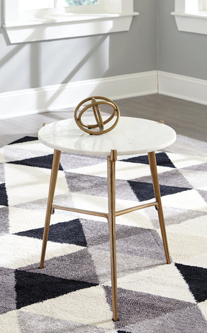 The Furniture Outlets - Ashley Furniture - Chadton Accent Table - Accent Table / White/Gold Finish - A4000004