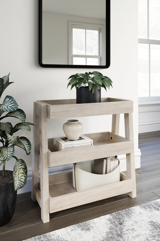 The Furniture Outlets - Ashley Furniture - Blariden Shelf Accent Table - Shelf Accent Table / Light Tan - A4000368