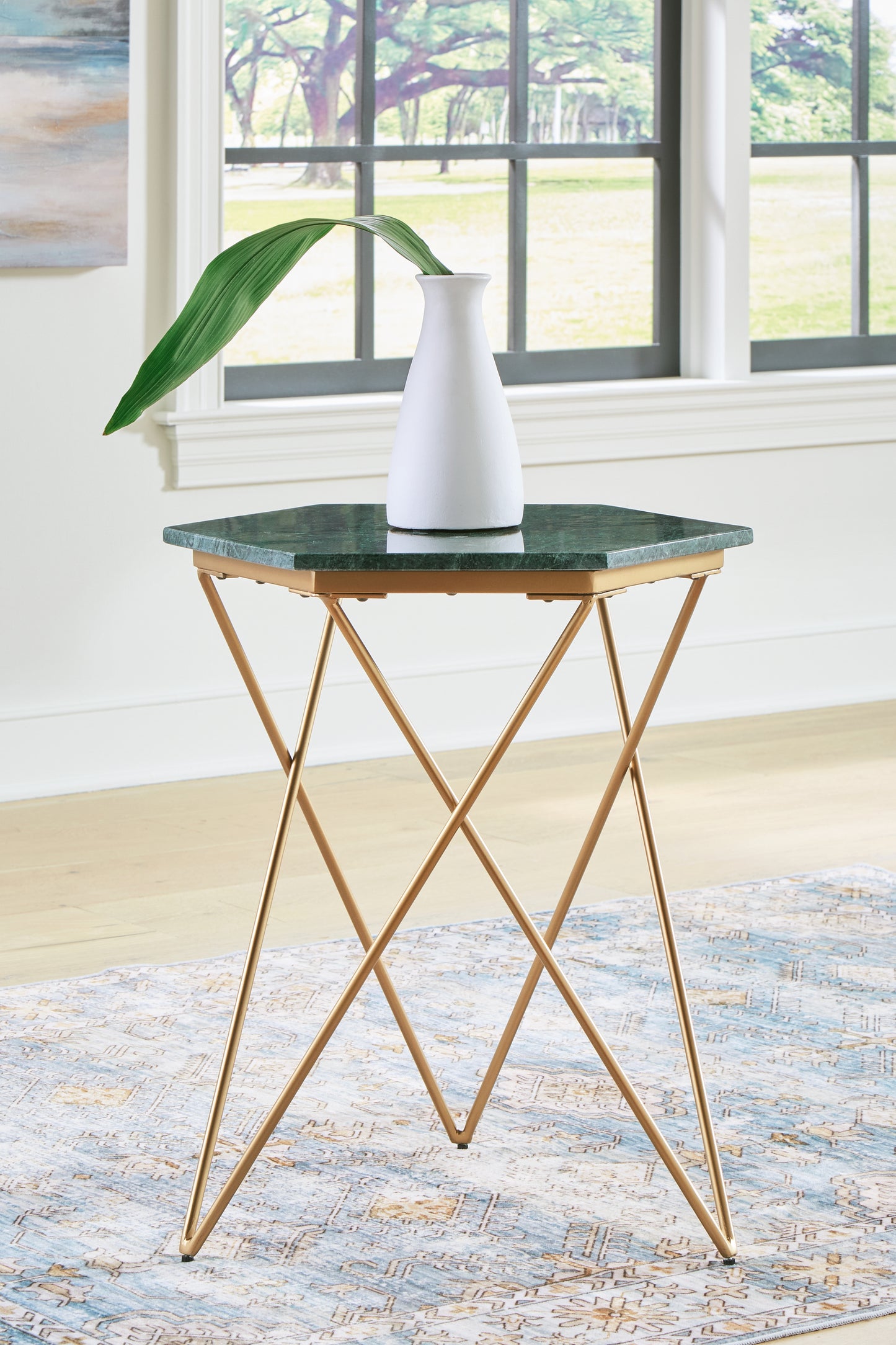 The Furniture Outlets - Ashley Furniture - Engelton Accent Table - Accent Table / Green/Gold - A4000526