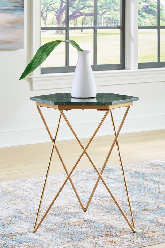 The Furniture Outlets - Ashley Furniture - Engelton Accent Table - Accent Table / Green/Gold - A4000526
