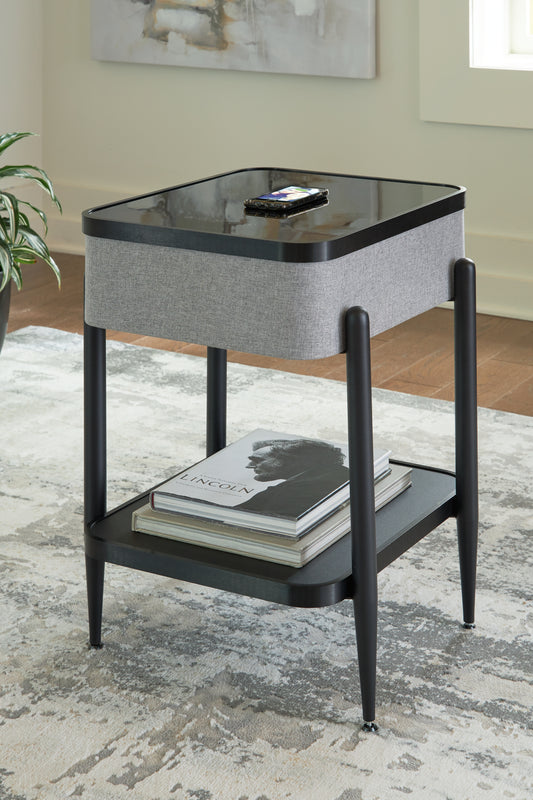 The Furniture Outlets - Ashley Furniture - Jorvalee Accent Table with Speaker - Accent Table with Speaker / Gray/Black - A4000550