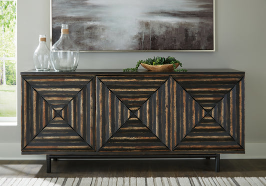 The Furniture Outlets - Ashley Furniture - Fair Ridge Accent Cabinet - Accent Cabinet / Distressed Black - A4000573