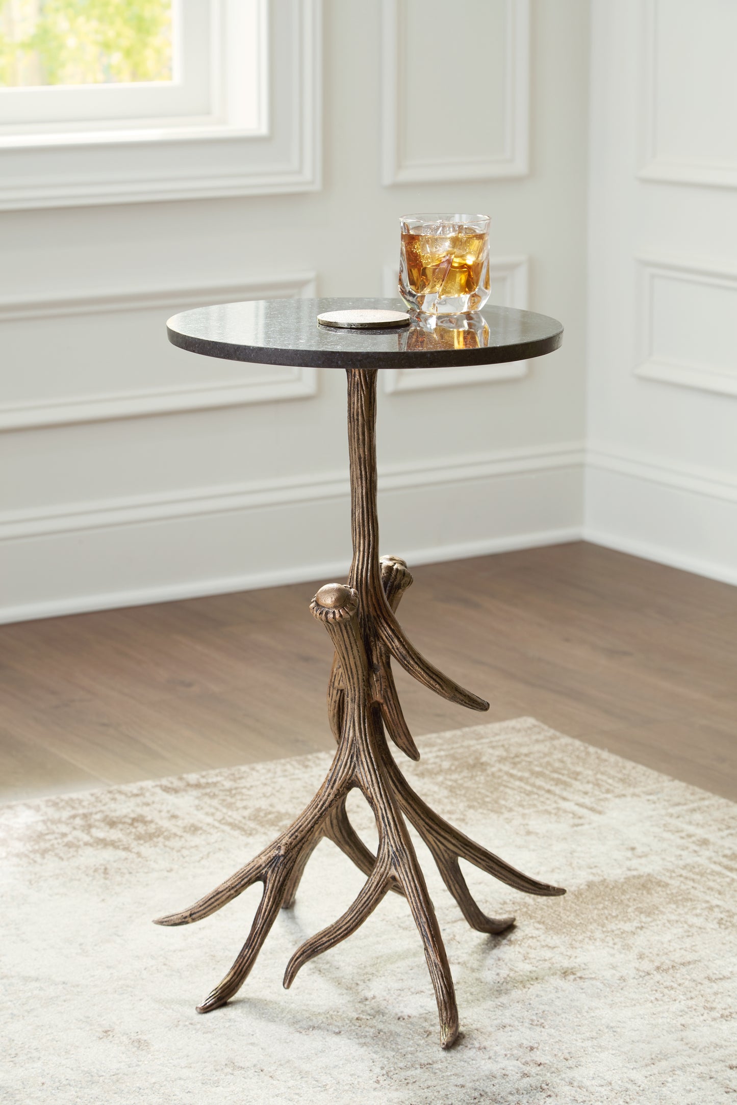 The Furniture Outlets - Ashley Furniture - Lemkins Accent Table - Accent Table / Black/Antique Gold Finish - A4000606