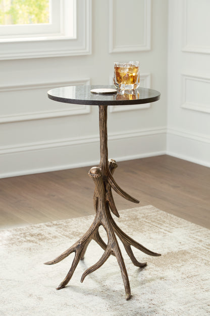 The Furniture Outlets - Ashley Furniture - Lemkins Accent Table - Accent Table / Black/Antique Gold Finish - A4000606