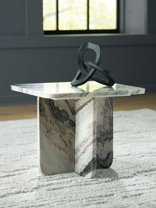 The Furniture Outlets - Ashley Furniture - Baretton Accent Coffee Table - Accent Cocktail Table / Black/White/Taupe - A4000671