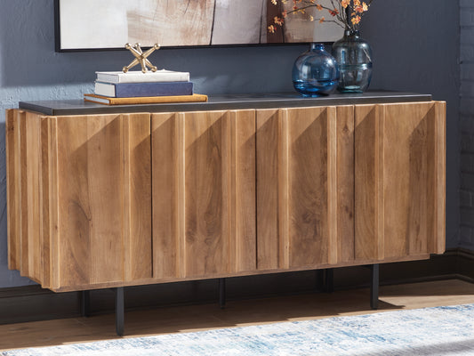 The Furniture Outlets - Ashley Furniture - Quintavious Accent Cabinet - Accent Cabinet / Brown/Charcoal - A4000685