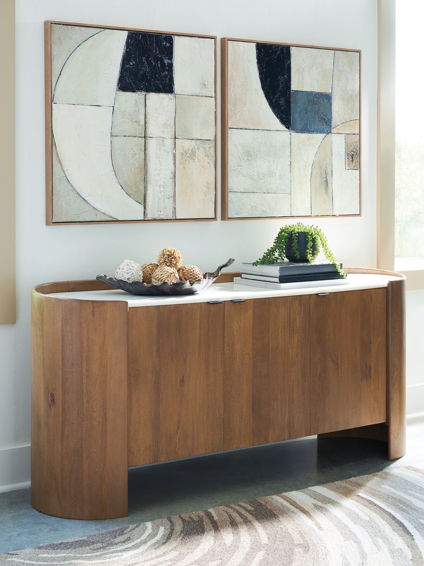 The Furniture Outlets - Ashley Furniture - Fitzroy Accent Cabinet - Accent Cabinet / Brown/White - A4000688