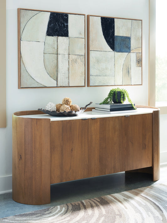 The Furniture Outlets - Ashley Furniture - Fitzroy Accent Cabinet - Accent Cabinet / Brown/White - A4000688