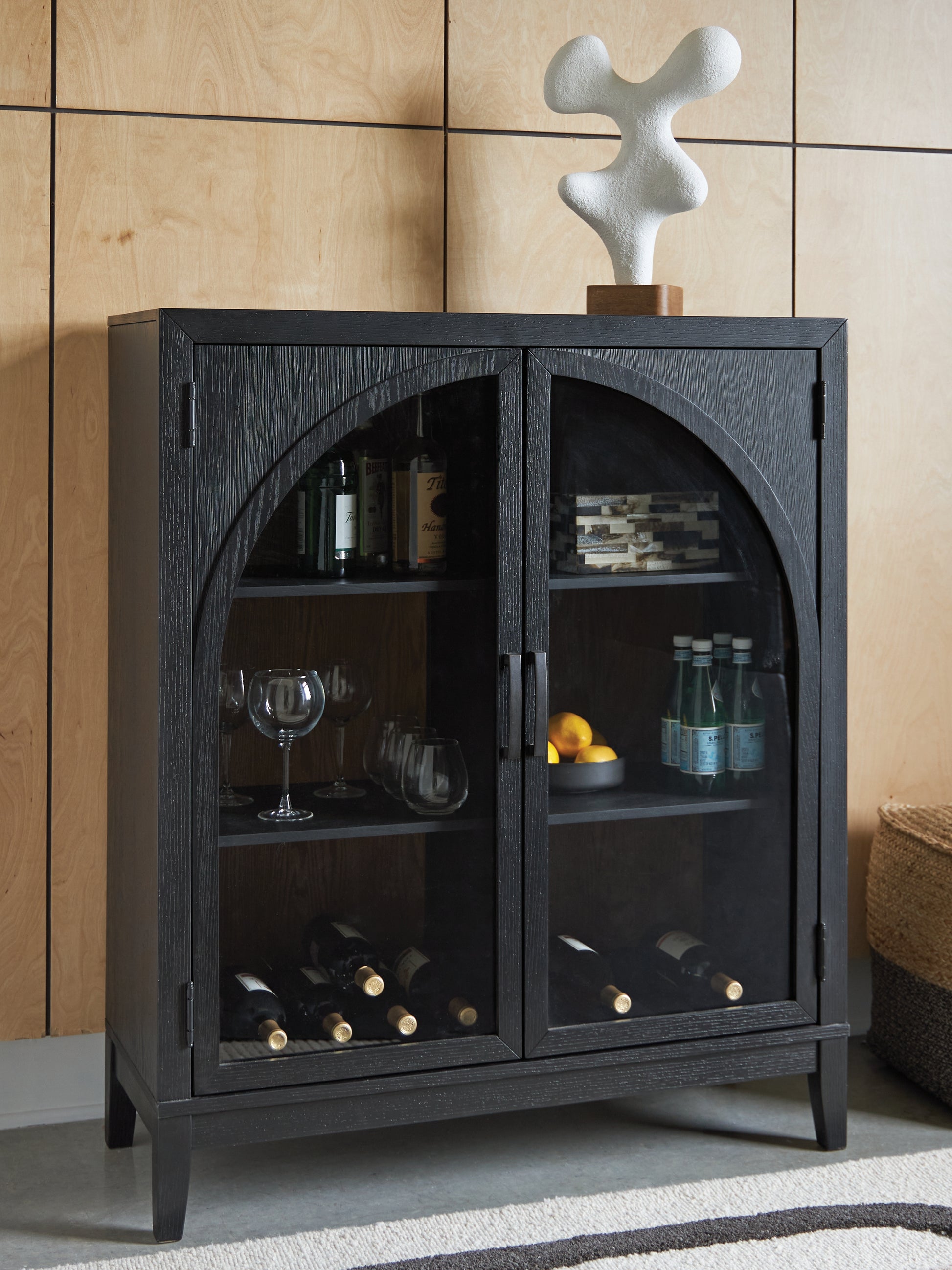 The Furniture Outlets - Ashley Furniture - Armenleigh Accent Cabinet - Bar Cabinet / Black/Brown - A4000702
