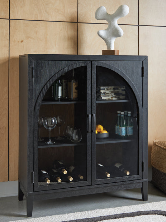 The Furniture Outlets - Ashley Furniture - Armenleigh Accent Cabinet - Bar Cabinet / Black/Brown - A4000702