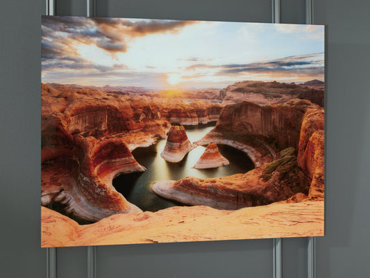 The Furniture Outlets - Ashley Furniture - Deemsdon Wall Decor - Wall Art / Blue/Amber - A8000436