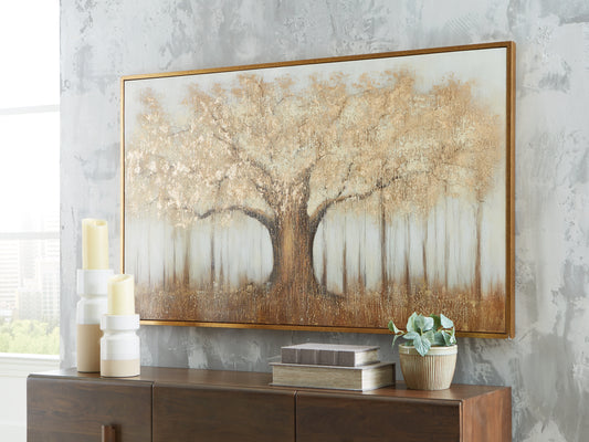 The Furniture Outlets - Ashley Furniture - Dalewick Wall Decor - Wall Art / Brown/Gray/Gold Finish - A8000448