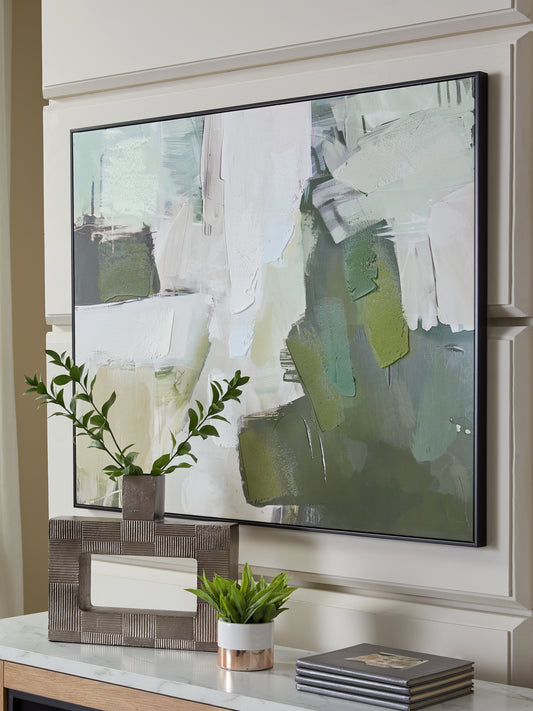 The Furniture Outlets - Ashley Furniture - Vinick Wall Decor - Wall Art / Green/Gray/White - A8000459