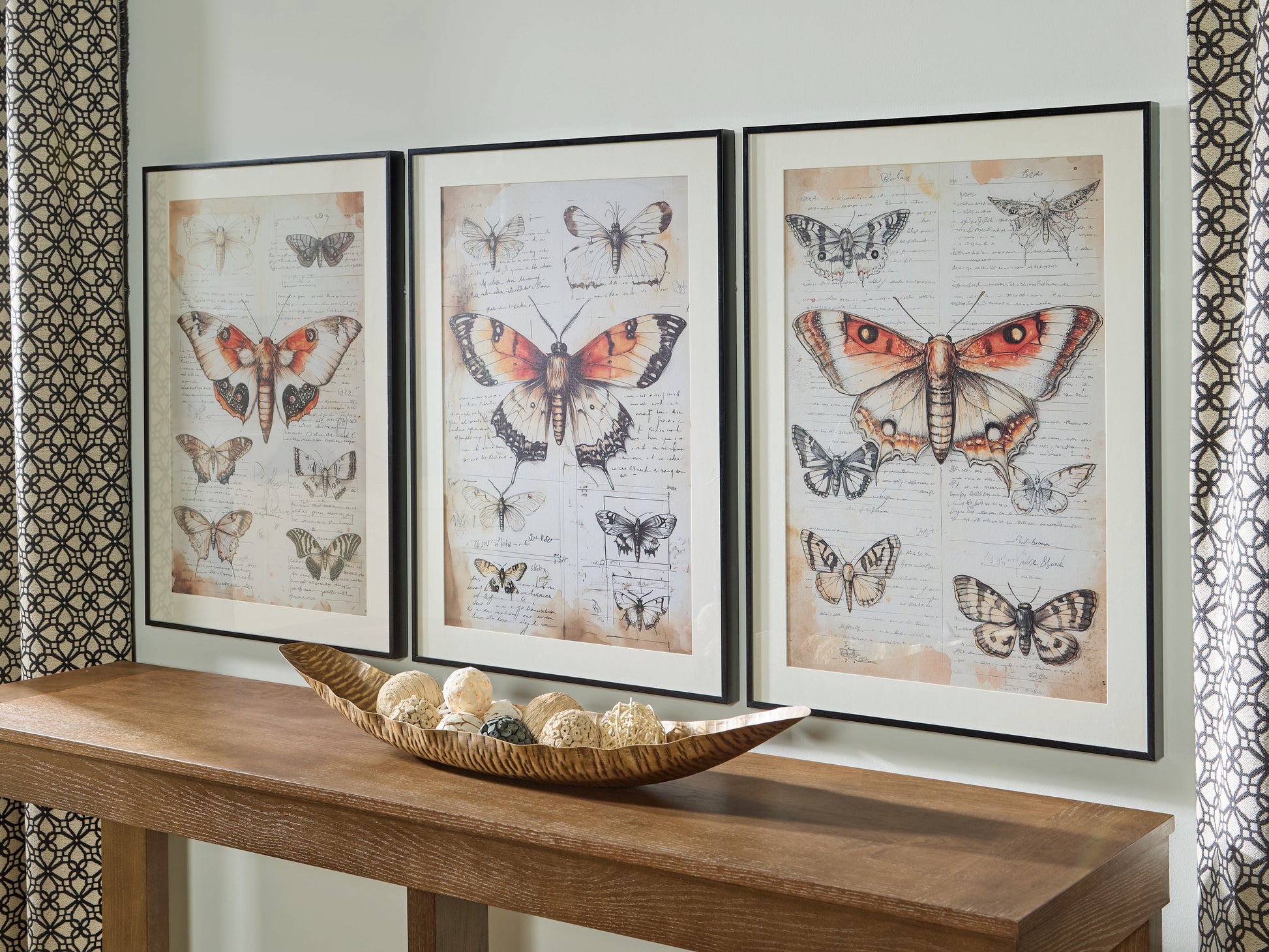 The Furniture Outlets - Ashley Furniture - Jossletts Wall Decor - Wall Art Set (3/CN) / Orange/Black/Ivory - A8000490