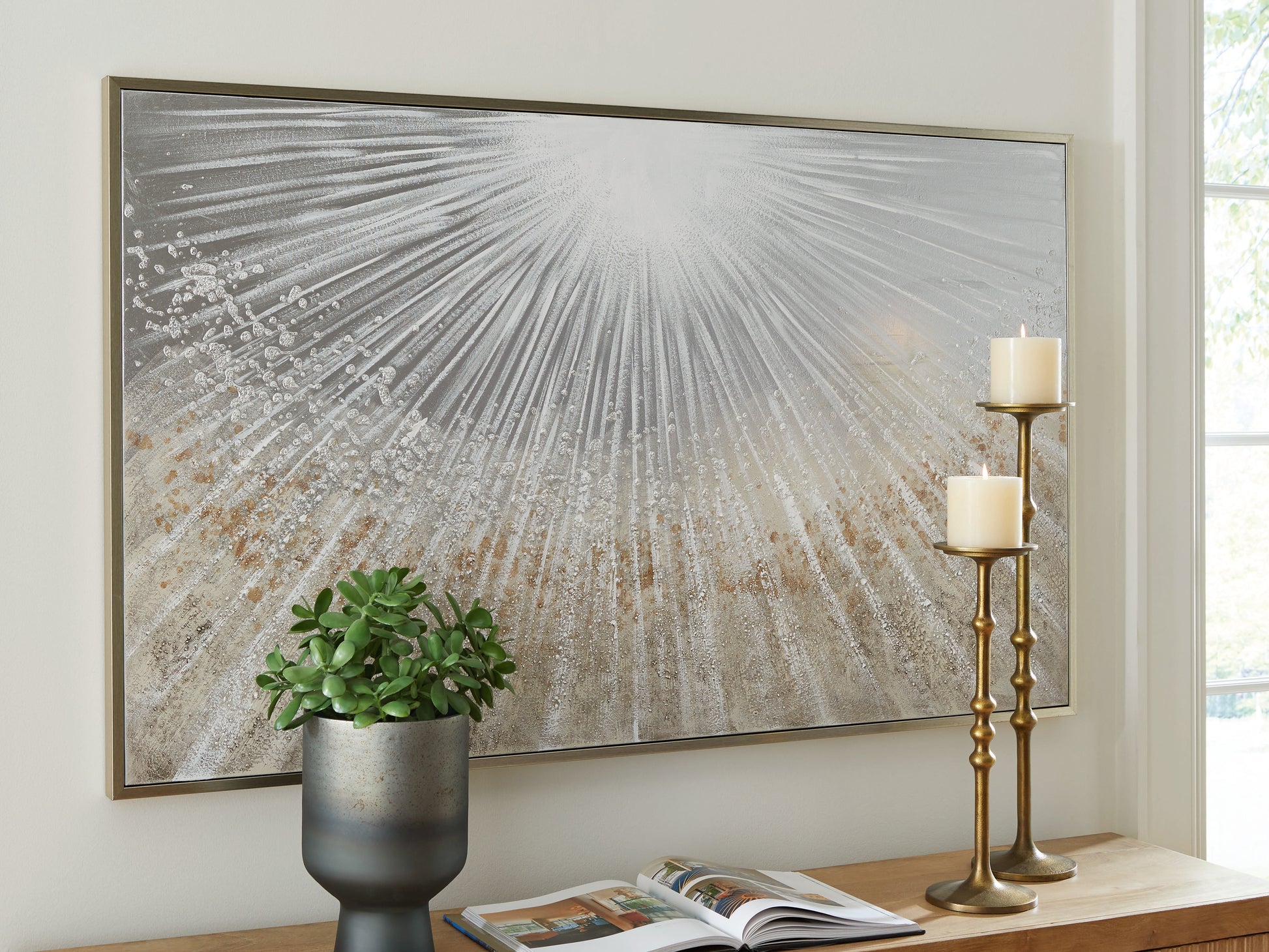 The Furniture Outlets - Ashley Furniture - Waldard Wall Decor - Wall Art / Gray/Taupe/White - A8000501