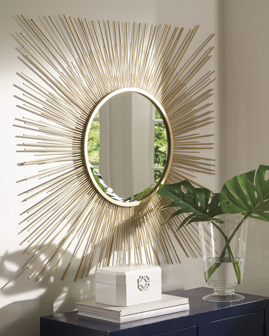 The Furniture Outlets - Ashley Furniture - Elspeth Mirror - Accent Mirror / Gold Finish - A8010124