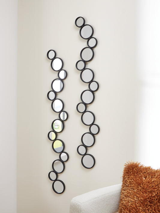 The Furniture Outlets - Ashley Furniture - Vinler Mirror - Accent Mirror Set (Set of 2) / Black - A8010353