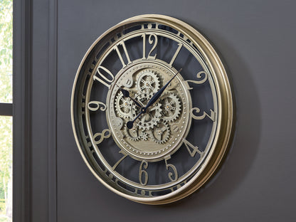 The Furniture Outlets - Ashley Furniture - Gilover Wall Decor - Wall Clock / Champagne Finish - A8010386