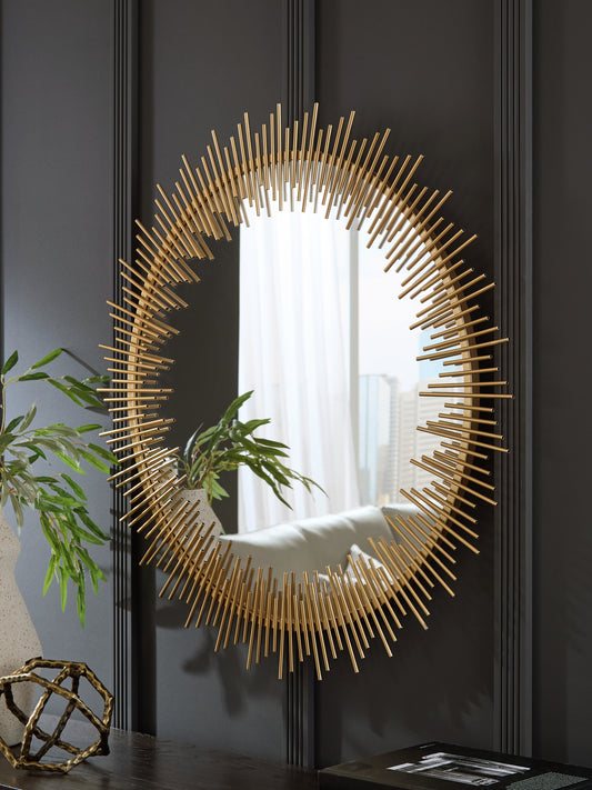 The Furniture Outlets - Ashley Furniture - Wainport Mirror - Accent Mirror / Gold Finish - A8010405