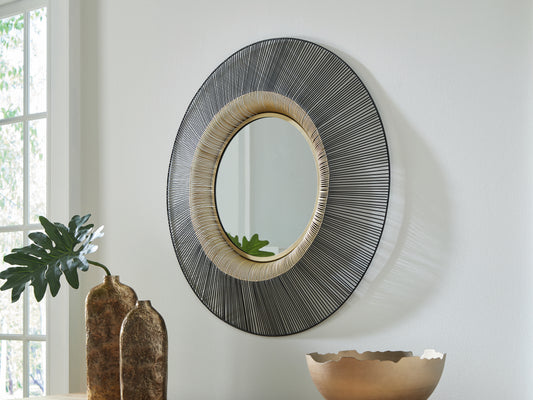 The Furniture Outlets - Ashley Furniture - Dallmen Mirror - Accent Mirror / Black/Gold Finish - A8010407
