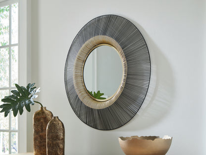 The Furniture Outlets - Ashley Furniture - Dallmen Mirror - Accent Mirror / Black/Gold Finish - A8010407