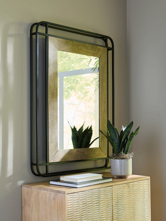 The Furniture Outlets - Ashley Furniture - Beelman Mirror - Accent Mirror / Black/Brown - A8010409