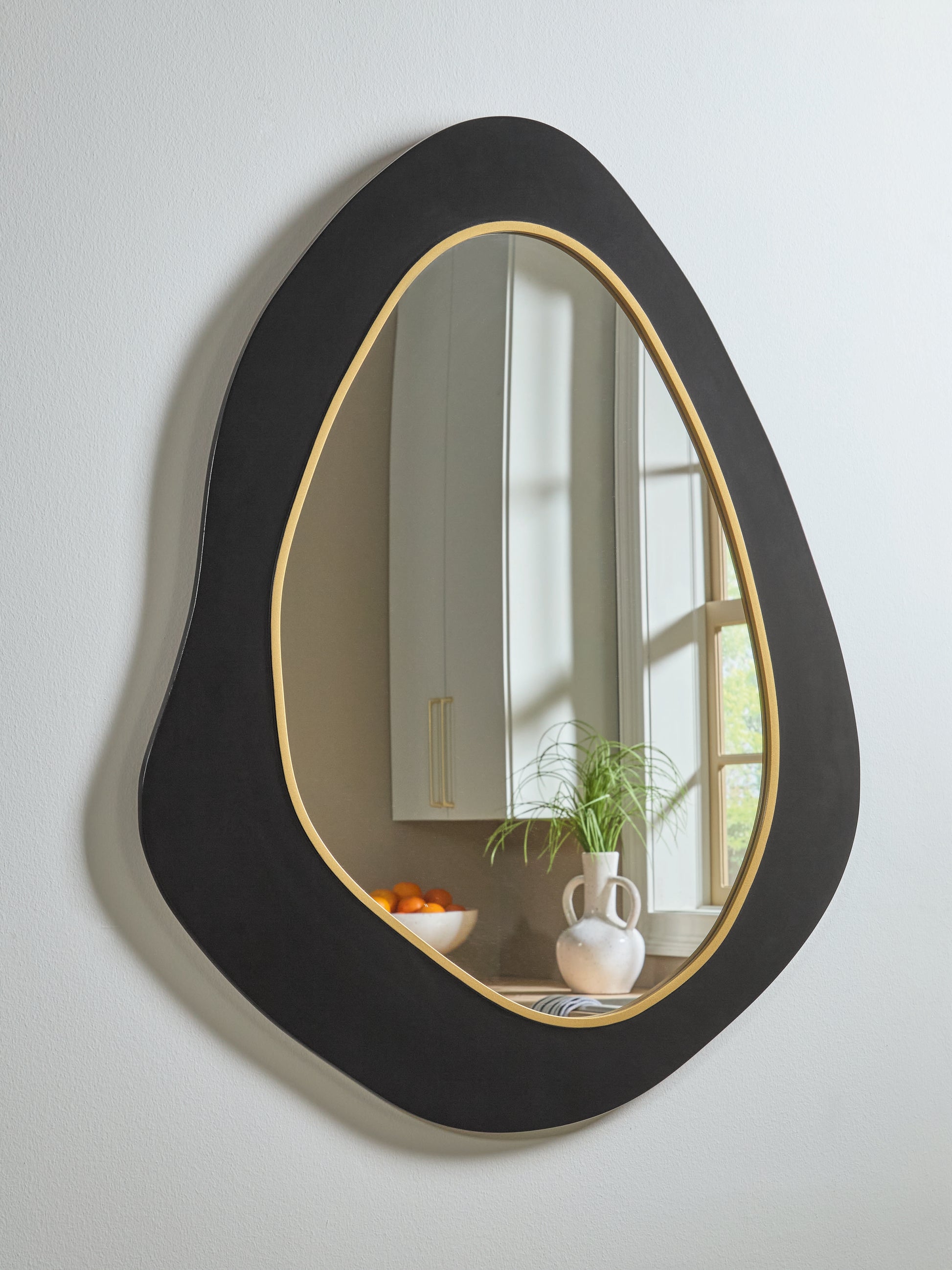The Furniture Outlets - Ashley Furniture - Kierlock Mirror - Accent Mirror / Black/Gold Finish - A8010414