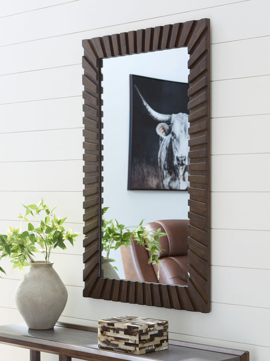 The Furniture Outlets - Ashley Furniture - Advin Mirror - Accent Mirror / Dark Brown - A8010428