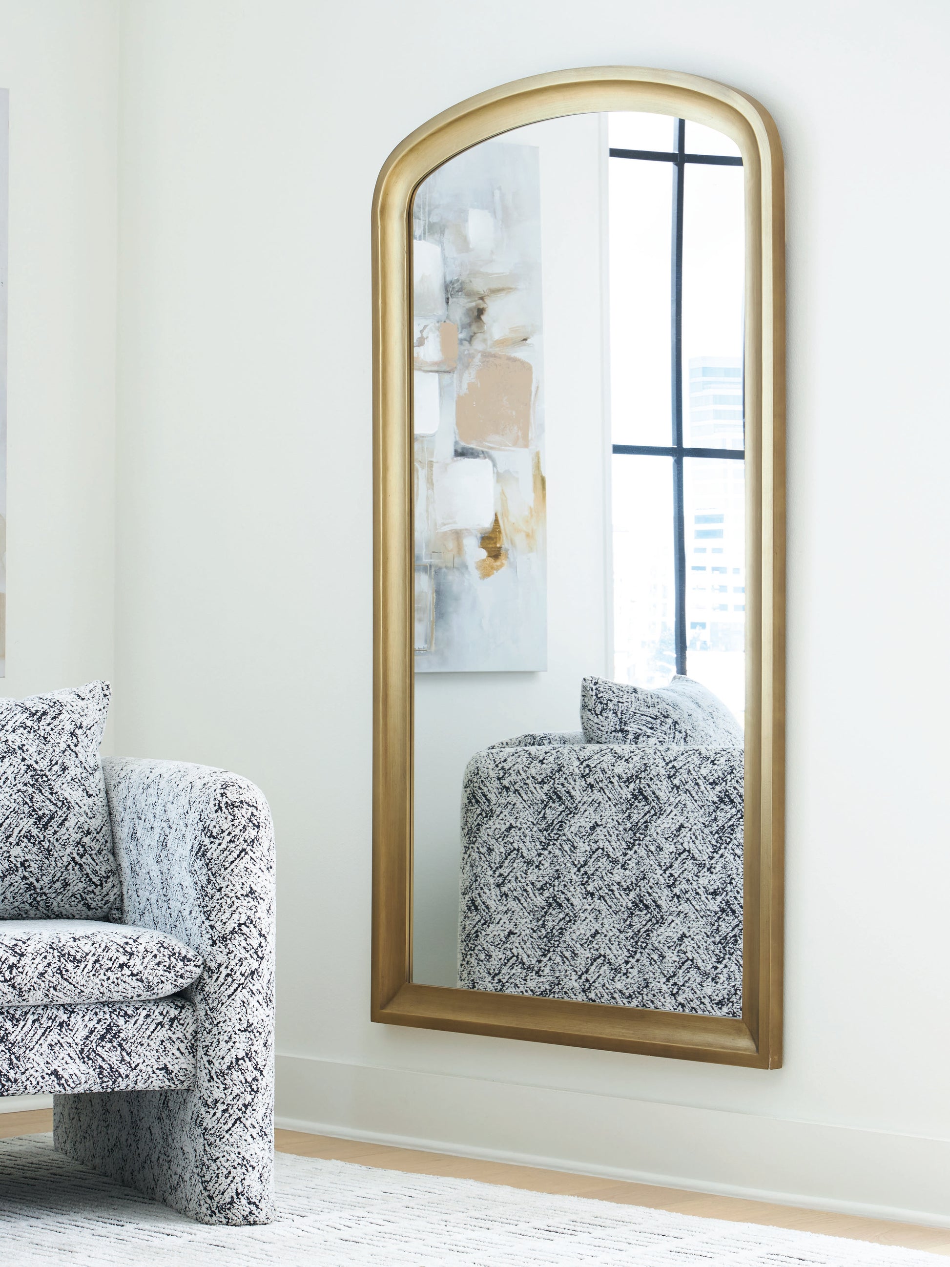 The Furniture Outlets - Ashley Furniture - Fintan Mirror - Floor Mirror / Gold Finish - A8010436