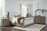 King Upholstered Sleigh Bed