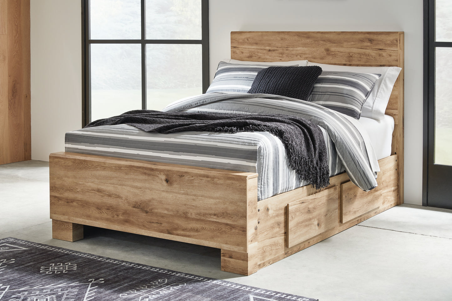 The Furniture Outlets - Ashley Furniture - Hyanna Bedroom - Full Panel Bed with 2 Side Storage / Tan Brown - B1050B29