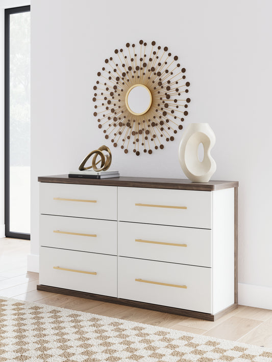 The Furniture Outlets - Ashley Furniture - Kendanport Bedroom - King Upholstered Bed / White/Brown - PCB1108B8