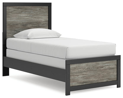 The Furniture Outlets - Ashley Furniture - Broachmyn Bedroom - Twin Panel Bed / Black/Gray - PCB1118B8