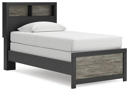 The Furniture Outlets - Ashley Furniture - Broachmyn Bedroom - Twin Bookcase Bed / Black/Gray - PCB1118B12
